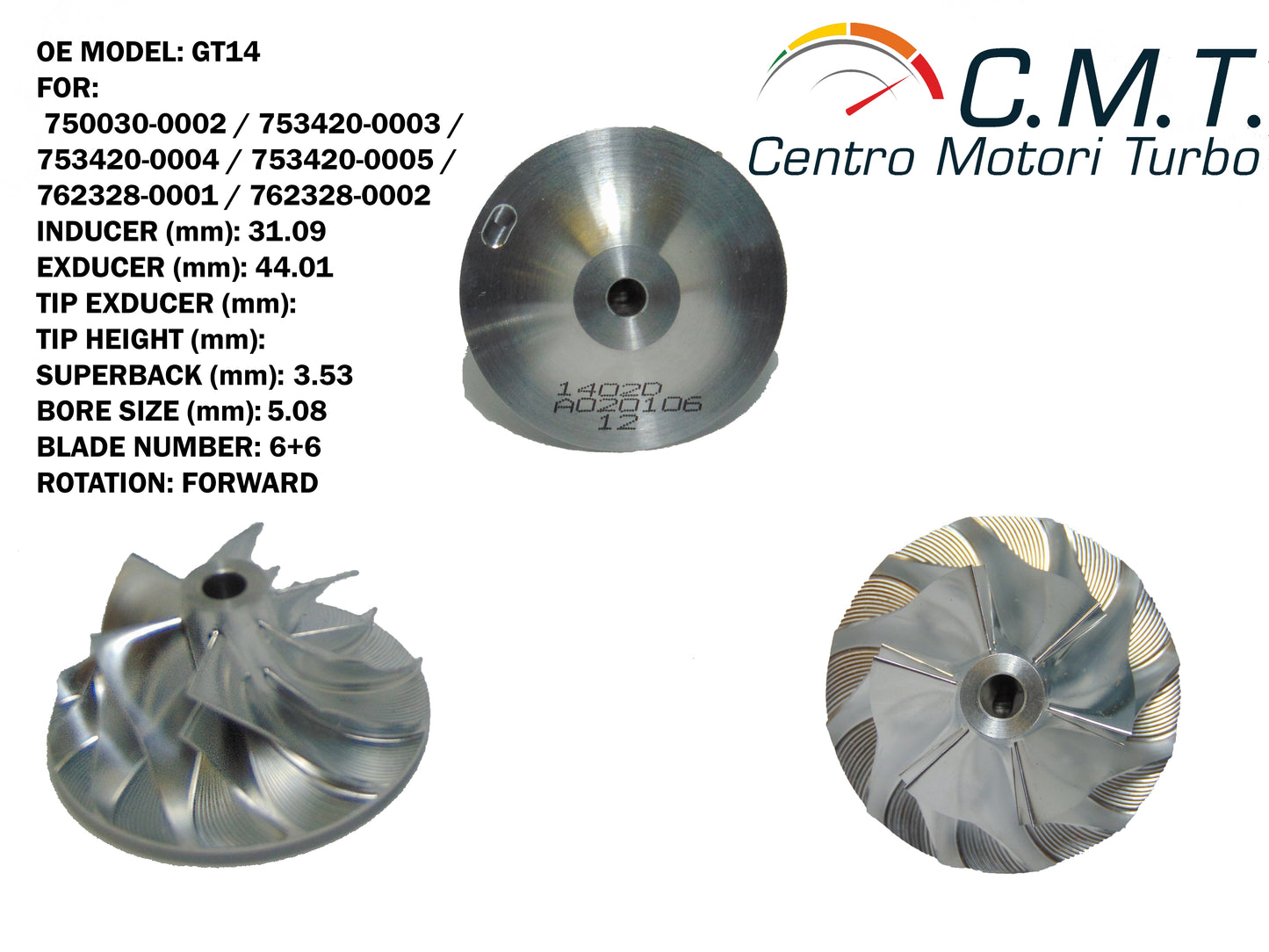 Girante Compressore in Avional 1402