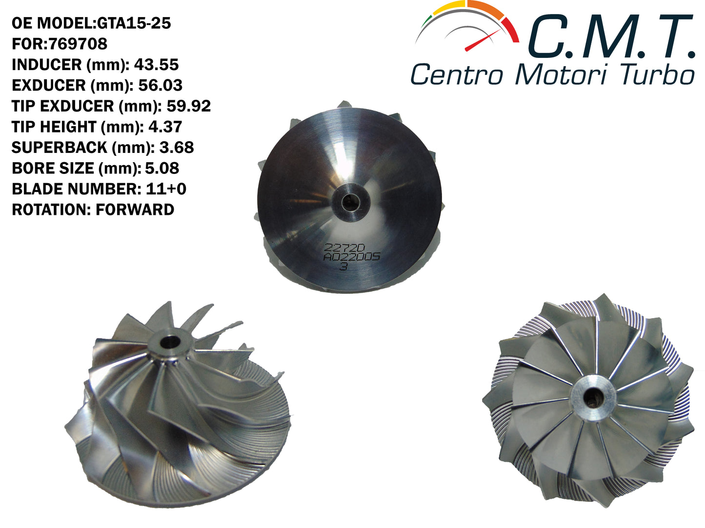 Girante Compressore in Avional 2272