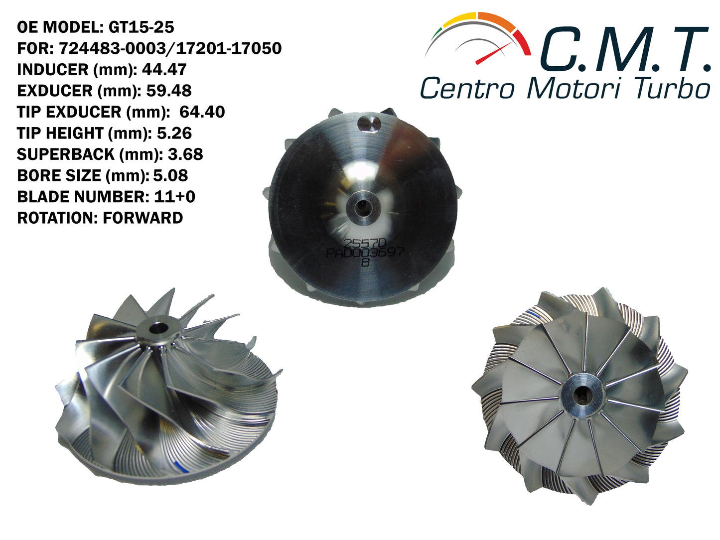 Girante Compressore in Avional 2557