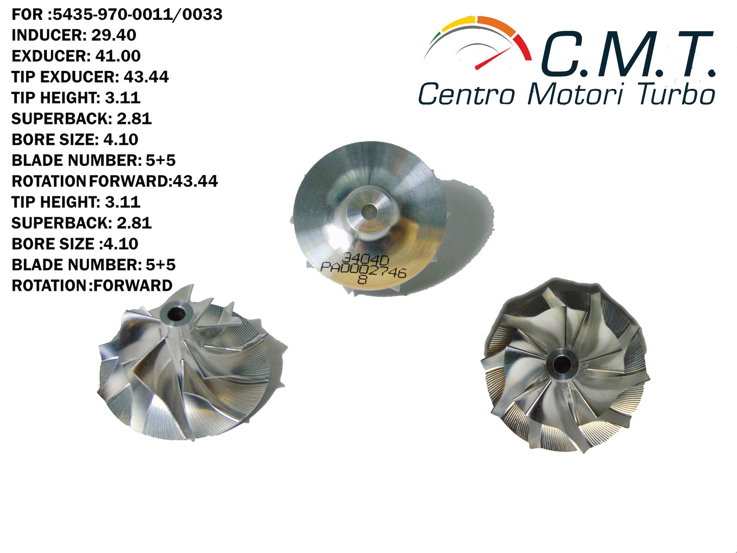 Girante Compressore in Avional 3404