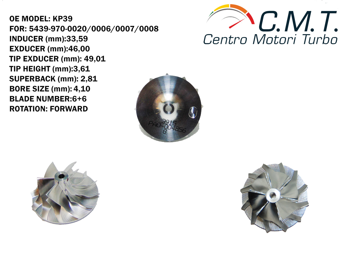Girante Compressore in Avional 3915