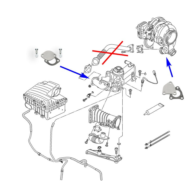 Piastra di chiusura valvola EGR da 4 mm per Audi A4 A5 A6 A7 Q7 VW Amarok 3.0 TDI CRT CZV DDX CZZ