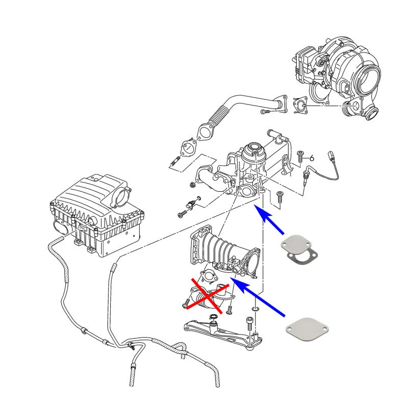 PIASTRA DI CHIUSURA VALVOLA EGR DA 4 MM PER AUDI A4 A5 A6 A7 Q7 VW AMAROK 3.0 TDI CRT CZV DDX CZZ