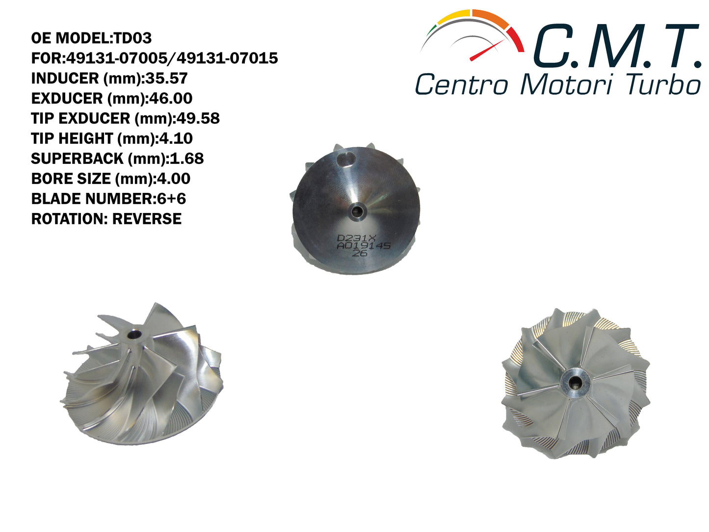 Girante Compressore in Avional D231