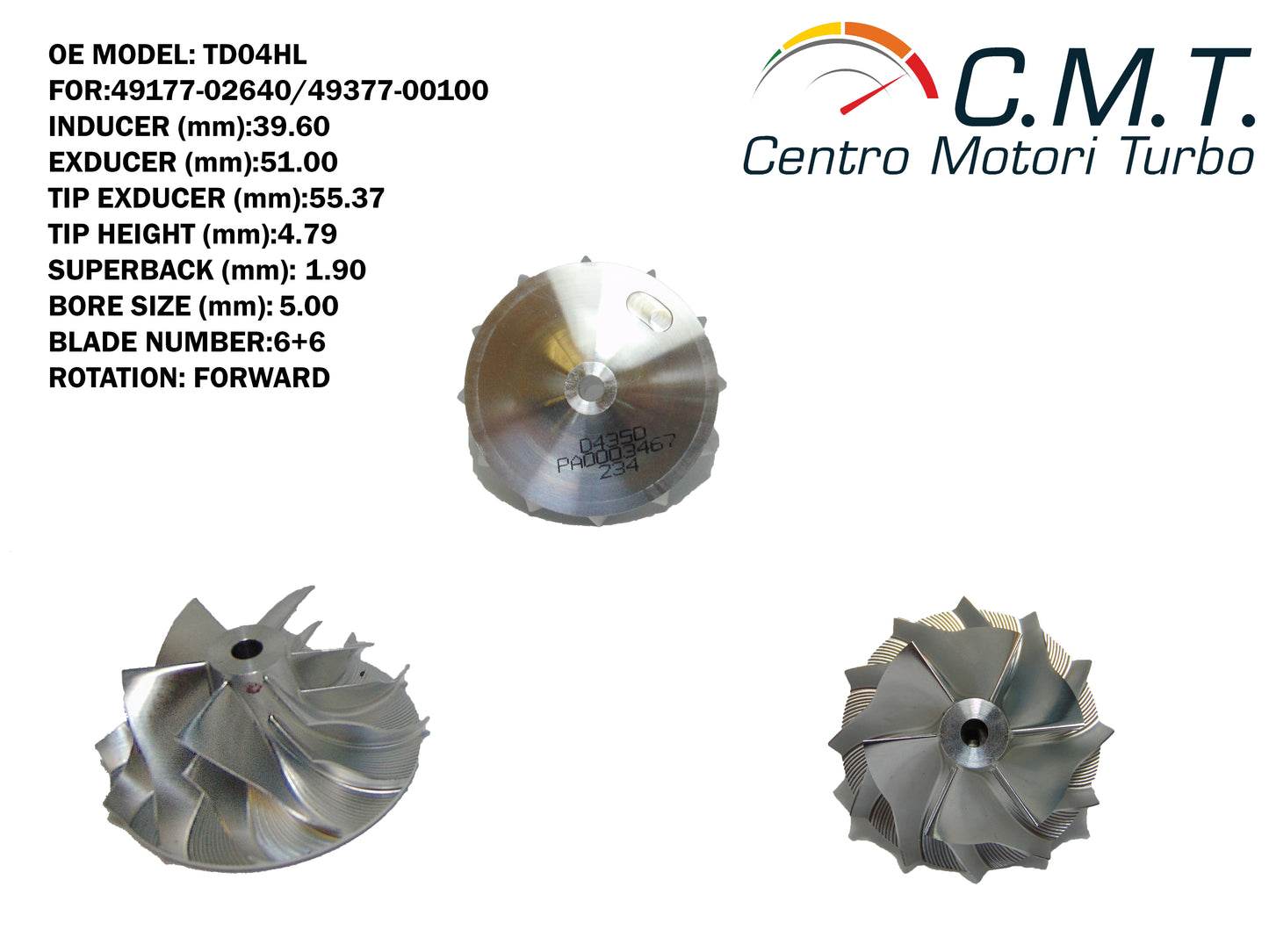Girante Compressore in Avional D435