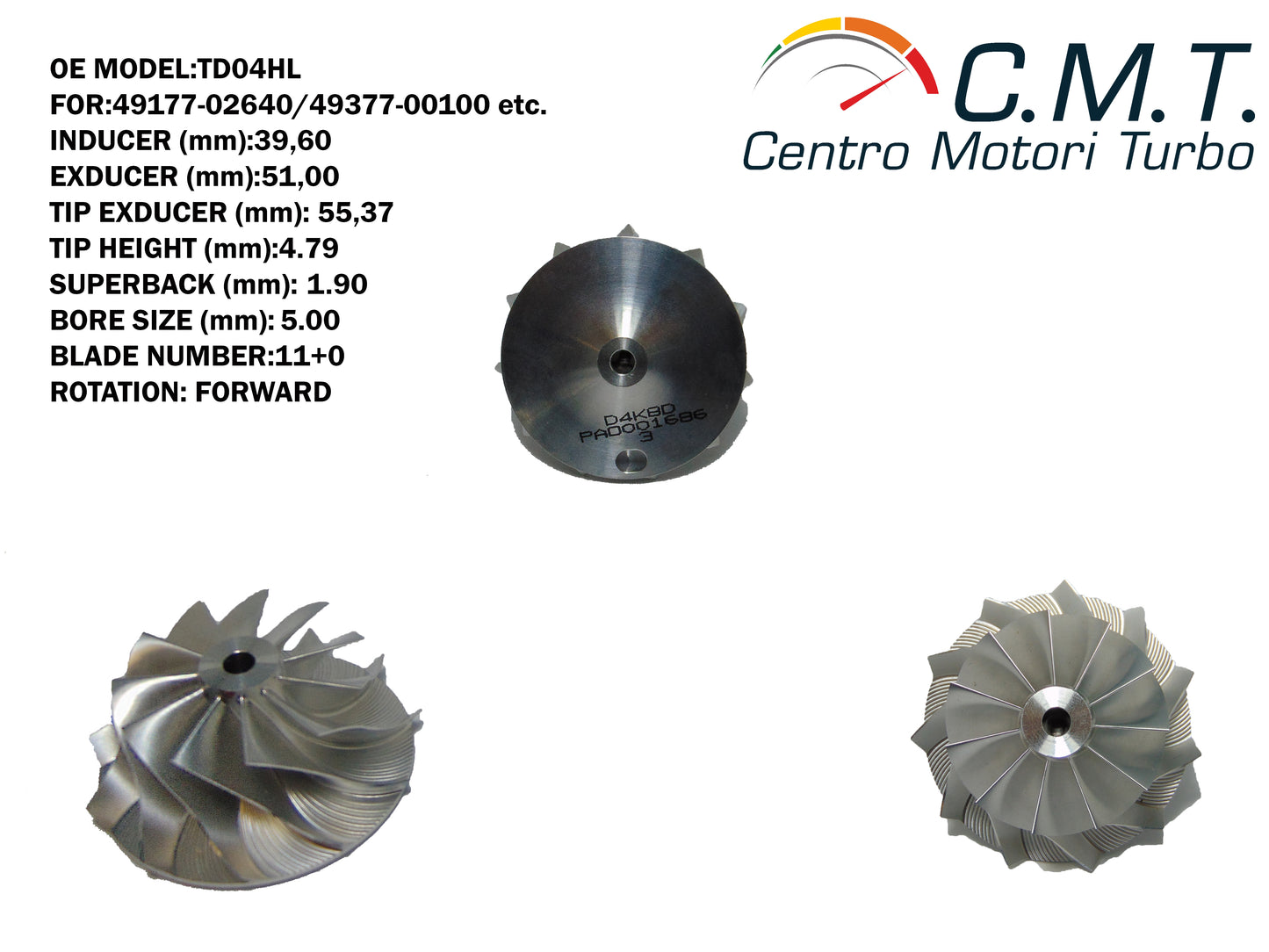 Girante Compressore in Avional D4K8