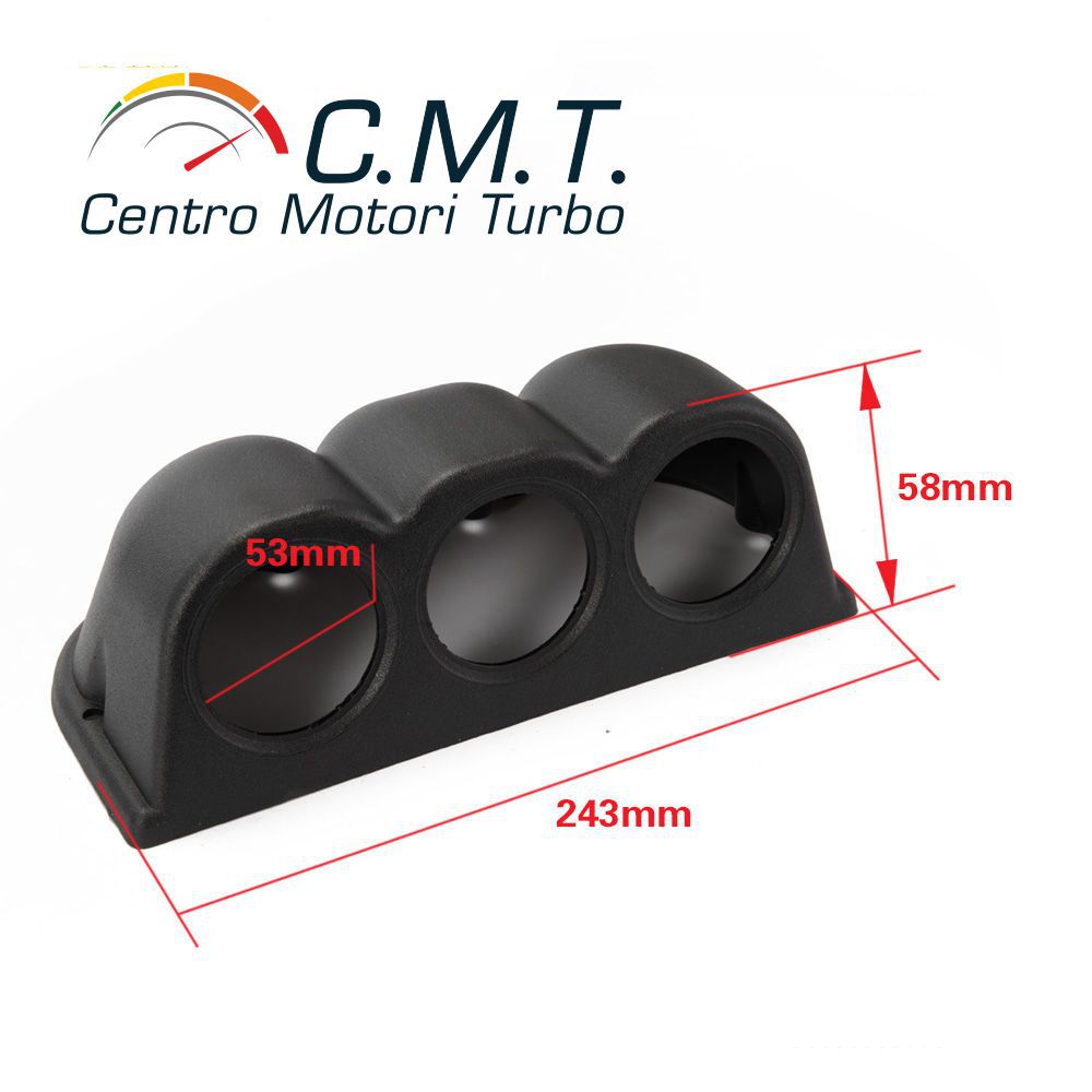 Porta strumenti triplo da 52mm NERO