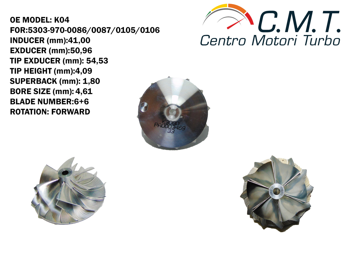 Girante Compressore in Avional K308