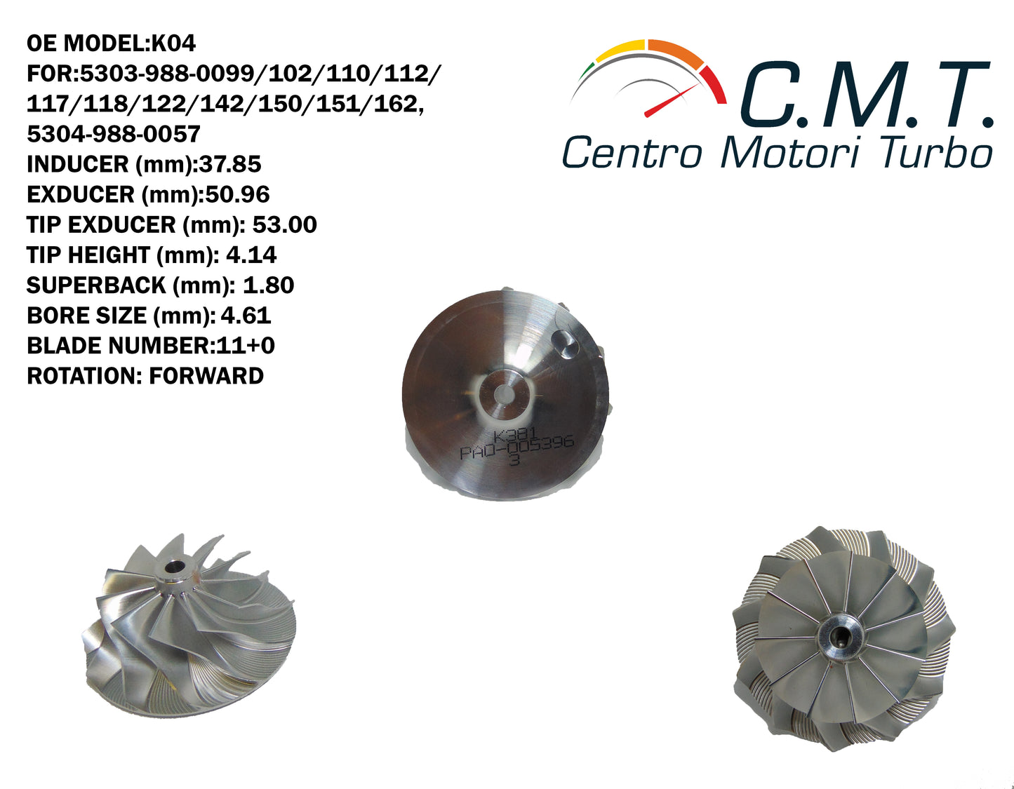 Girante Compressore in Avional K381