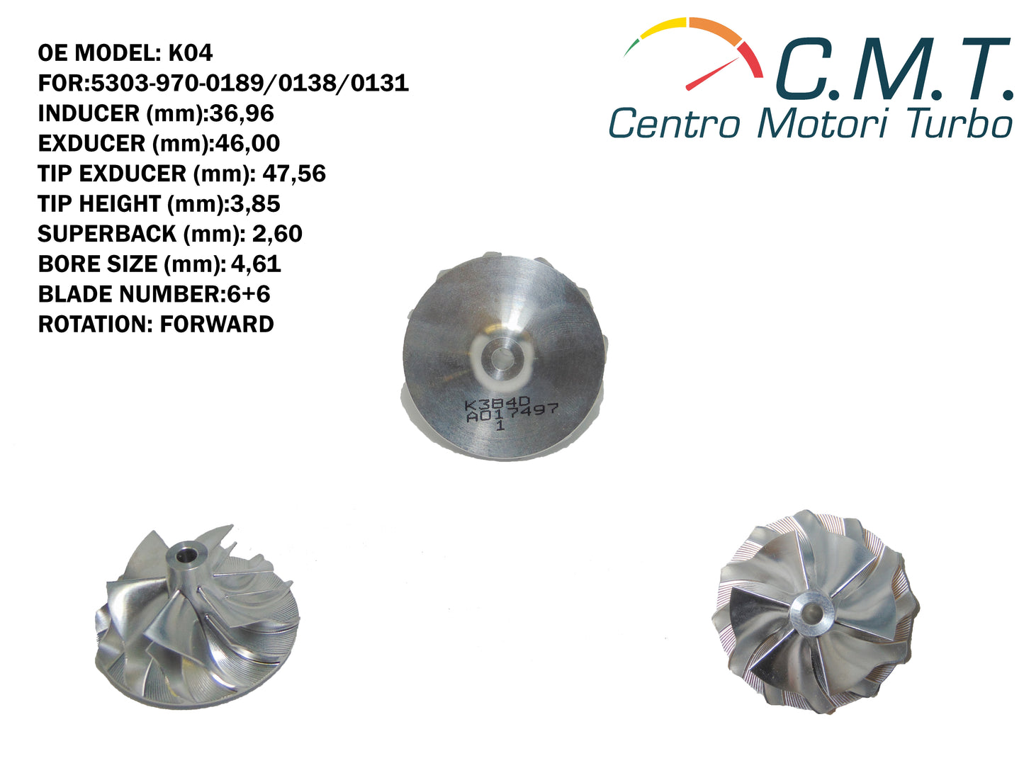 Girante Compressore in Avional K3B4