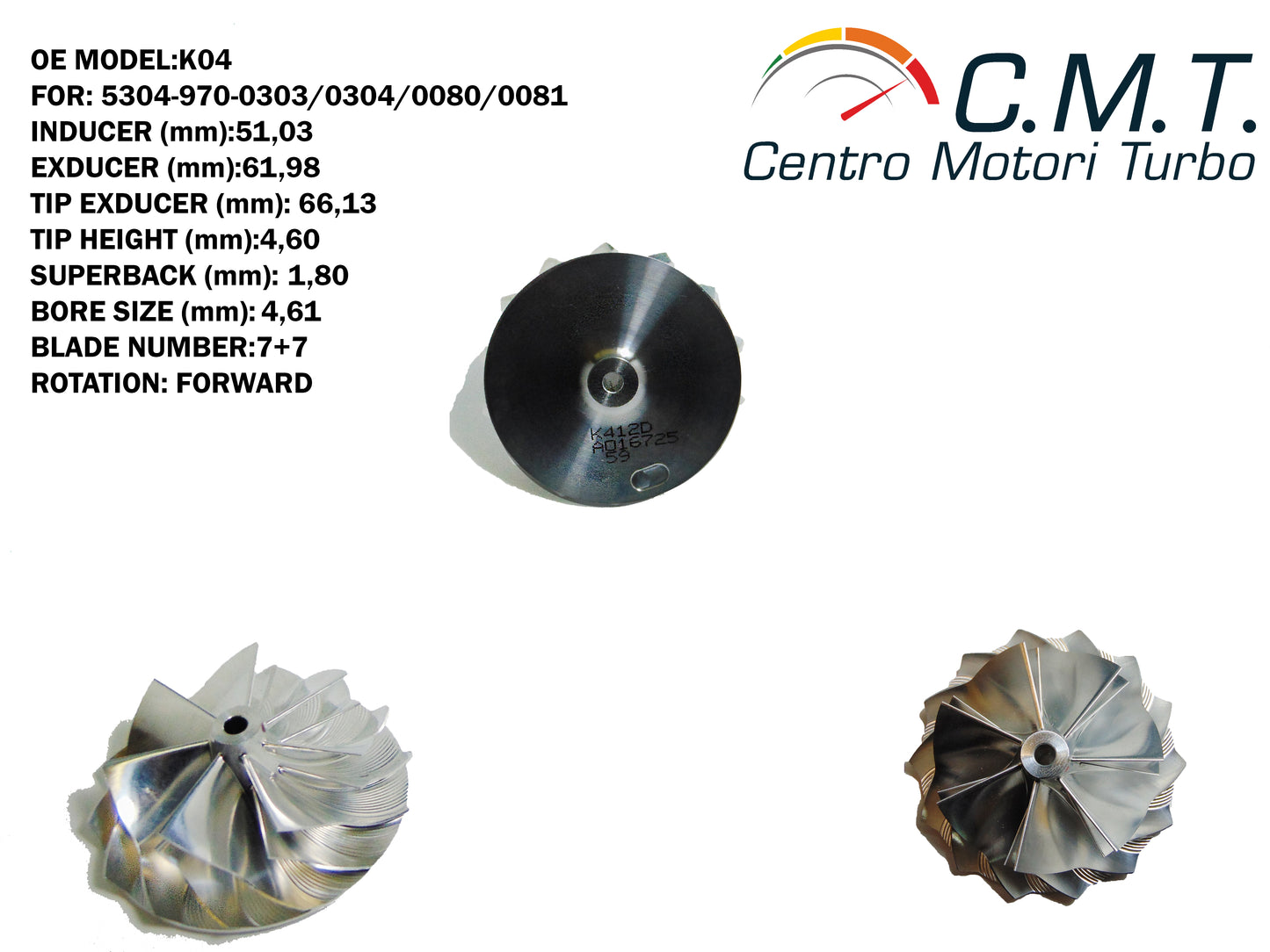 Girante Compressore in Avional K412