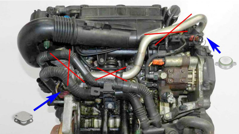 KIT ELIMINAZIONE PIASTRA DI CHIUSURA EGR PER CITROEN PEUGEOT FORD MAZDA TOYOTA CON MOTORI 1.6 HDI TDCI