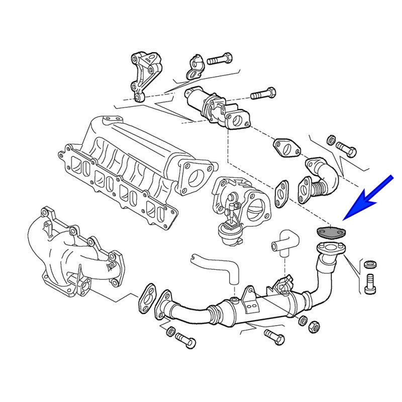 PIASTRA DI CHIUSURA VALVOLA EGR CON GUARNIZIONI PER FIAT ALFA LANCIA JTD 1.9 8V 2.4 10V CF3