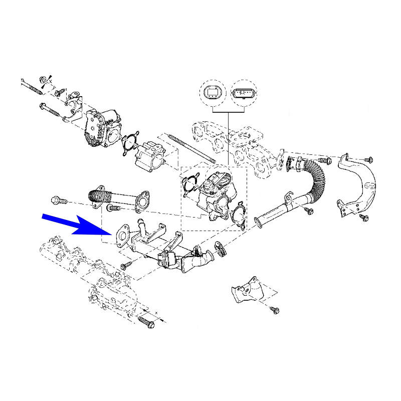 PIASTRA DI CHIUSURA VALVOLA EGR CON GUARNIZIONI PER RENAULT NISSAN CON MOTORI 2.0 DCI