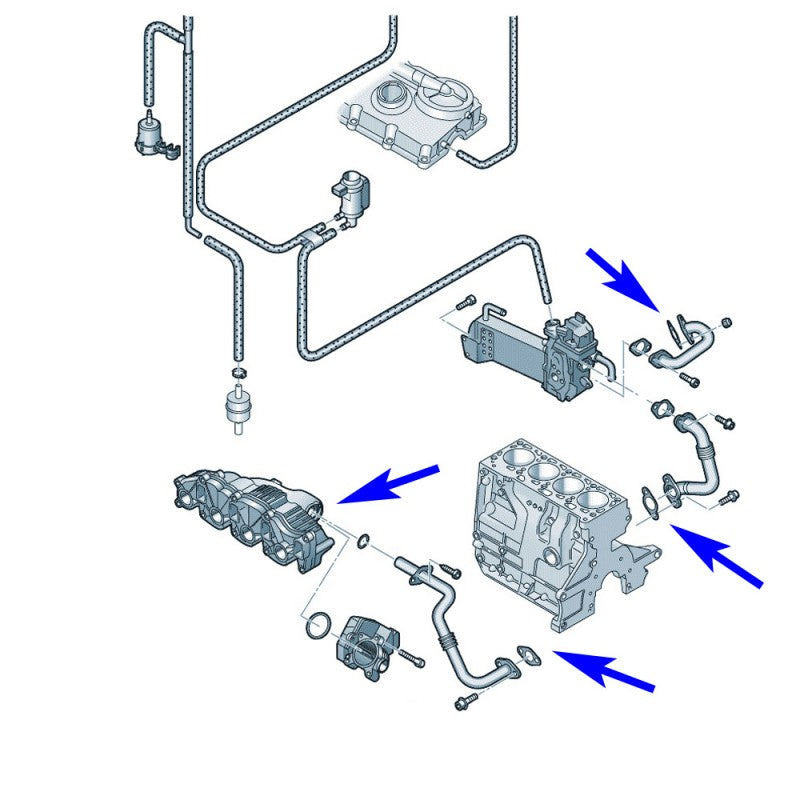 Kit de placas de metal EGR de 4 mm con juntas para motores diesel 2.0 TDI Common Rail - Audi, VW, asiento