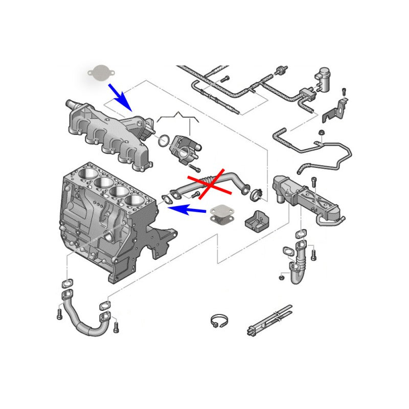 Piastre di chiusura della valvola EGR con guarnizioni per VW Skoda Audi Seat con 1.2 1.6 2.0 TDI CR