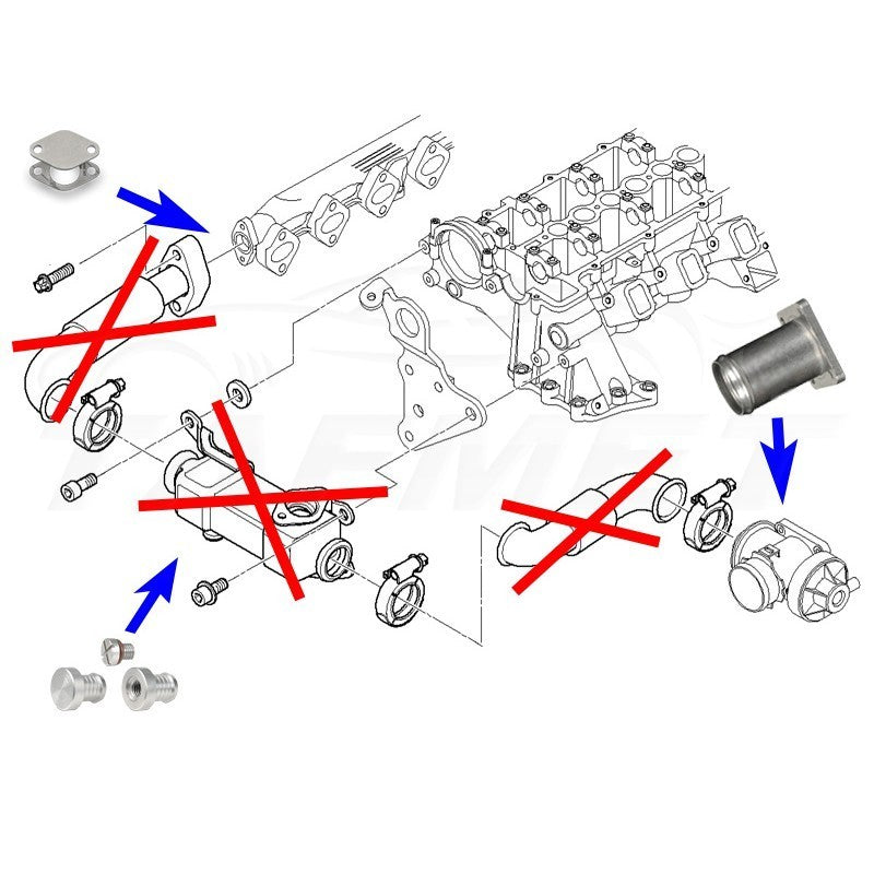 Kit di Rimozione della Valvola EGR e del Radiatore per motori diesel BMW M47 e M57
