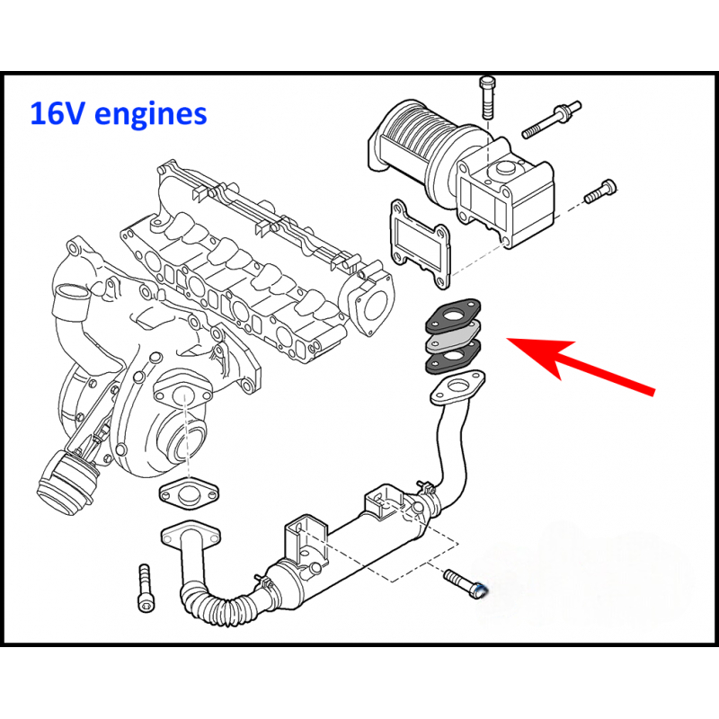 Piastra di chiusura del simulatore della valvola EGR per Opel Vauxhall Fiat Alfa Romeo Lancia Saab con motori 1.9 2.4 JTD CDTI TiD (MAF 4 pin)