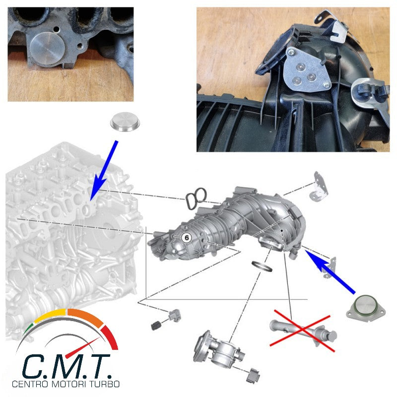 TAPPI COLLETTORE ASPIRAZIONE E TESTATA PER MOTORI DIESEL BMW N47 N47S 2.0 DIESEL