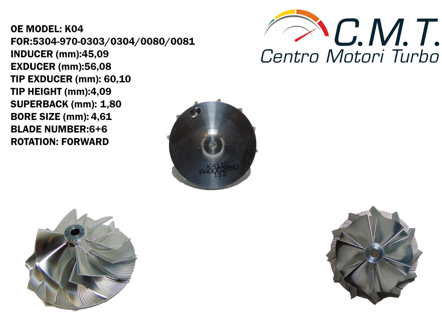 Girante Compressore in Avional K411