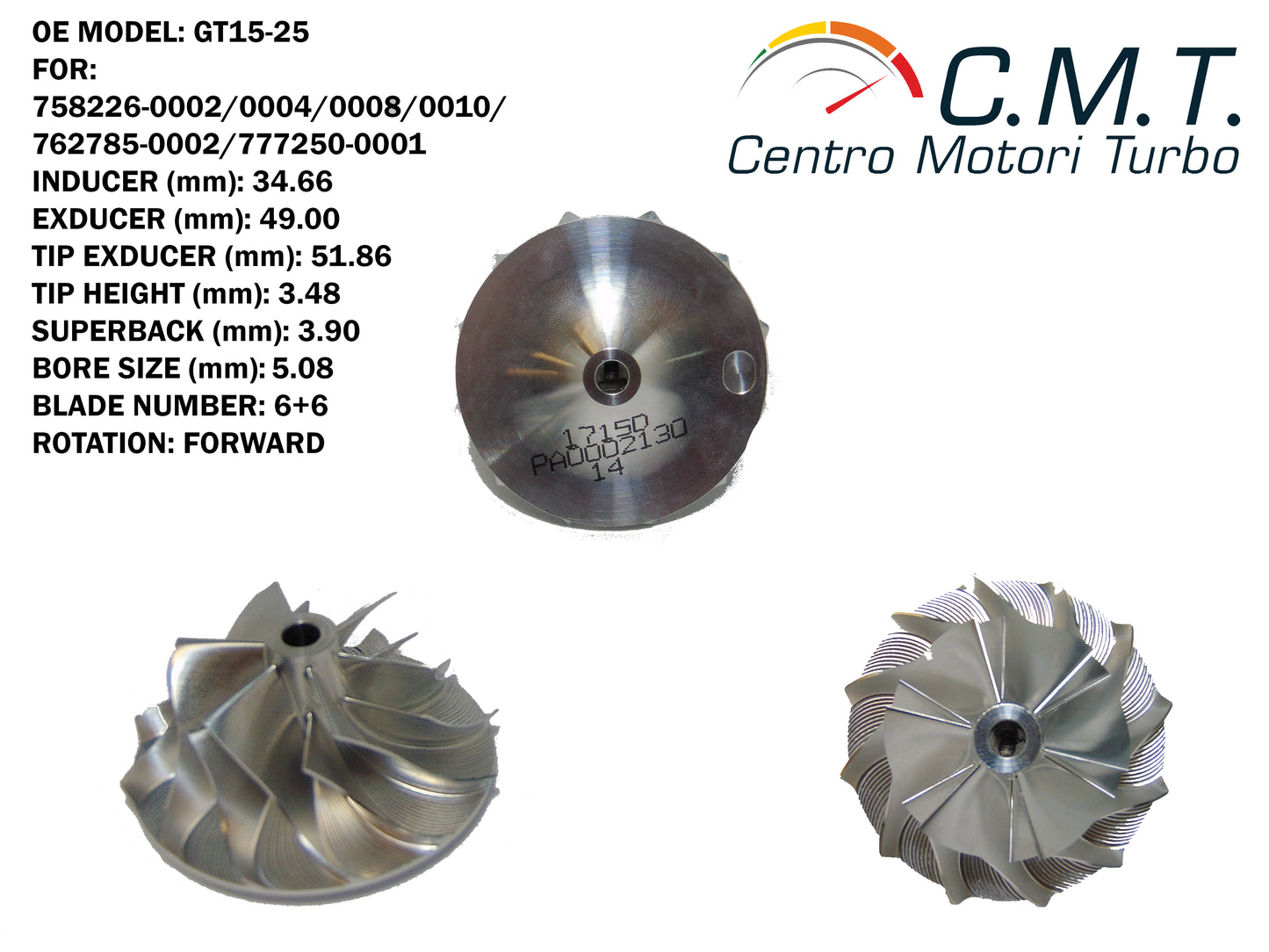 Girante Compressore in Avional 1715