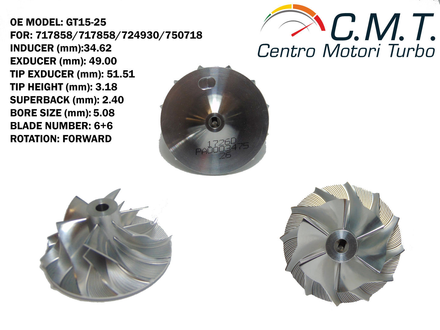 Girante Compressore in Avional 1726