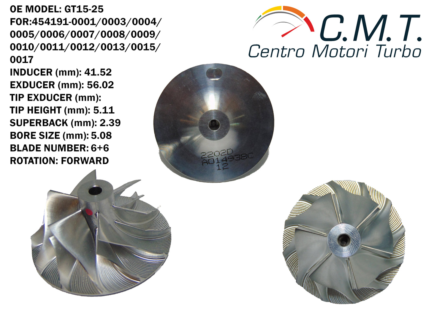 Girante Compressore in Avional 2202