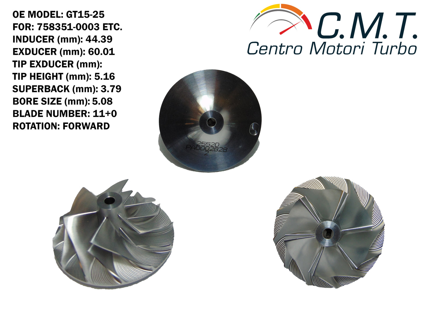 Girante Compressore in Avional 2552