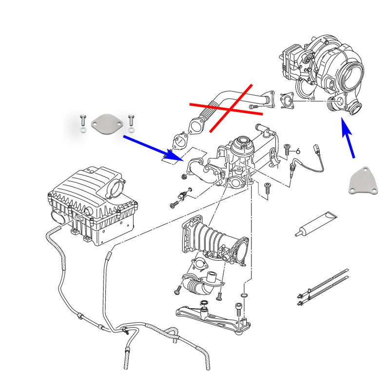 PIASTRA DI CHIUSURA VALVOLA EGR DA 4 MM PER AUDI A4 A5 A6 A7 Q7 VW AMAROK 3.0 TDI CRT CZV DDX CZZ