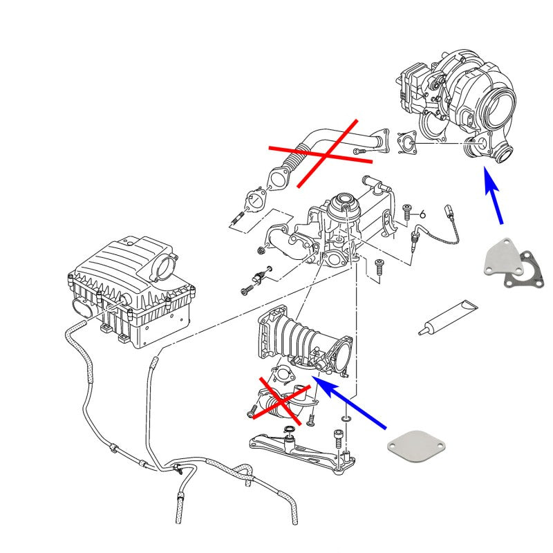 Piastra di chiusura valvola EGR da 4 mm per Audi A4 A5 A6 A7 Q7 VW Amarok 3.0 TDI CRT CZV DDX CZZ