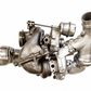 Gruppo biturbo BORGWARNER 10009700167 – vista 1. Immagine illustrativa ritoccata da fotografia; non documenta una lavorazione CMT. Acquistando una turbina singola viene fornito solo il componente selezionato.