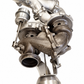 Gruppo biturbo BORGWARNER 10009700167 – vista 6. Immagine illustrativa ritoccata da fotografia; non documenta una lavorazione CMT.