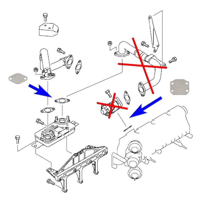 Piastra di chiusura EGR per Mitsubishi Pajero Shogun 3.2 DI-D 2000-2006 V68 V78