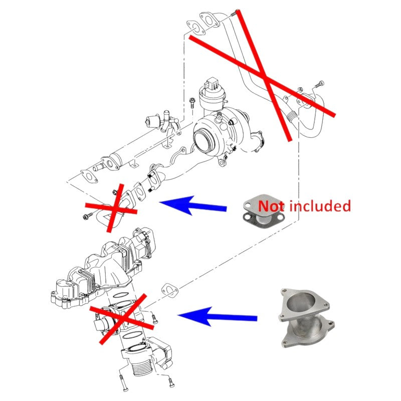 Kit di rimozione e eliminazione EGR per VW Audi Seat Skoda con motori 1.9 2.0 TDI AXR BKC BKD AZV