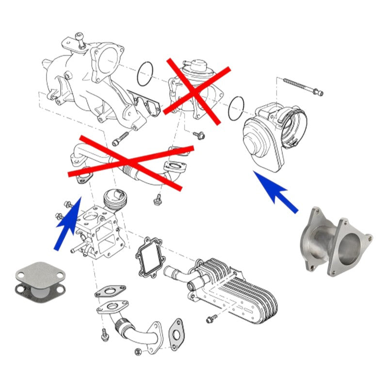 Kit di rimozione e eliminazione EGR per VW Audi Seat Skoda con motori 1.9 2.0 TDI AXR BKC BKD AZV