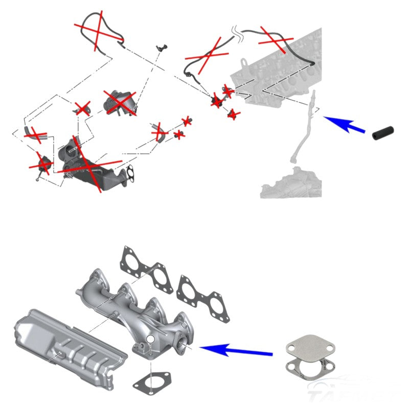 Kit di eliminazione valvola EGR e radiatore per BMW con motori diesel 2.0 N47 N47S