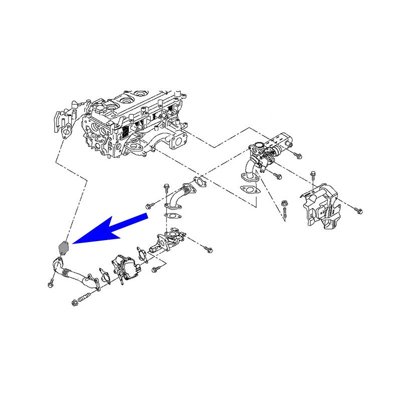 EGR Valve Blanking Plate per Motori Diesel Nissan 2.5 D40 YD25DDTI 190 BHP