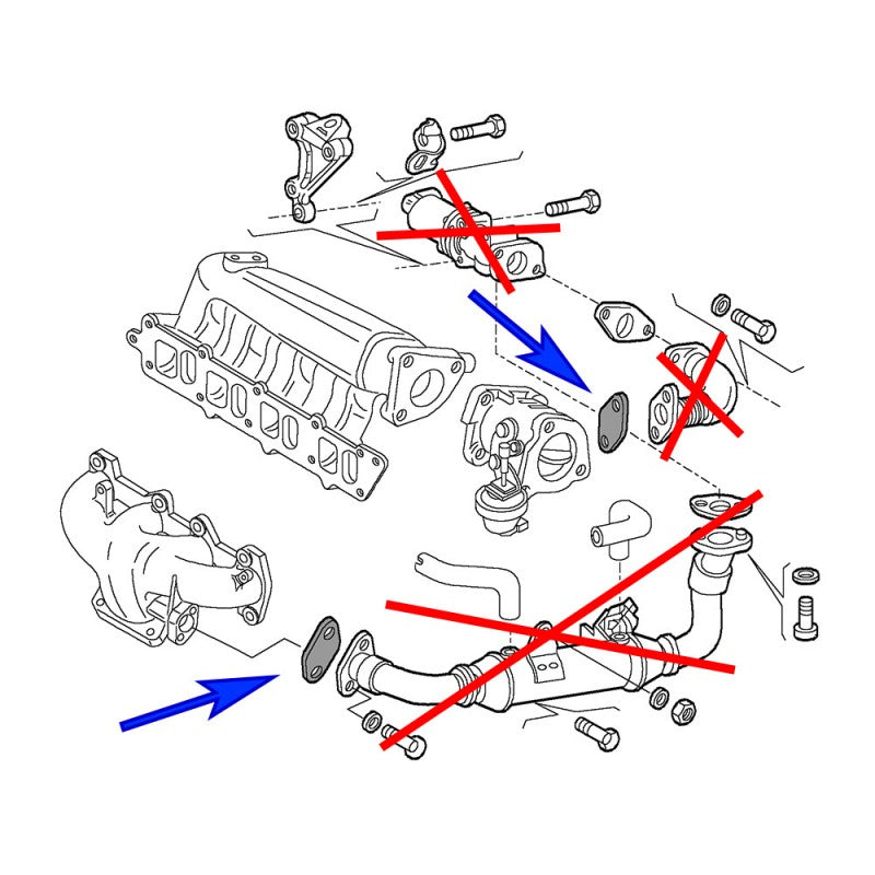 Piastra di chiusura valvola EGR con guarnizioni per Fiat Alfa Romeo Lancia Opel Saab con motori 1.9 2.4 JTD CDTI