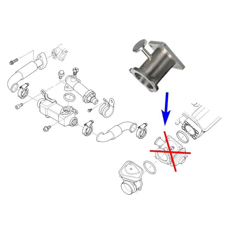 Kit di eliminazione della valvola EGR per BMW con motori 2.0 3.0 D M47N2 M57N2