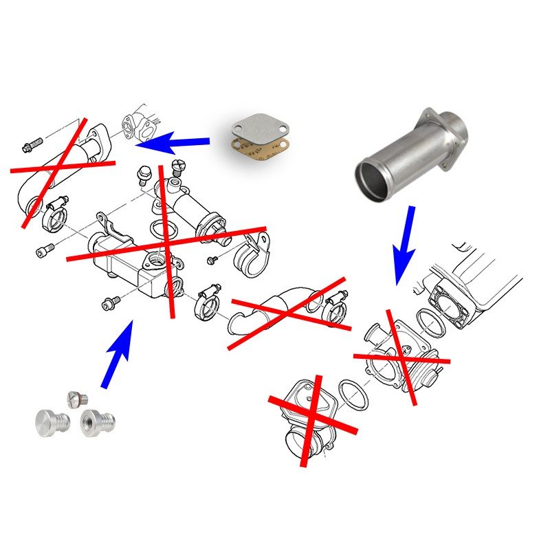 Kit di eliminazione della valvola EGR per BMW con motori 2.0 D M47 M47N M47N2 3.0 D M57 M57N M57N2