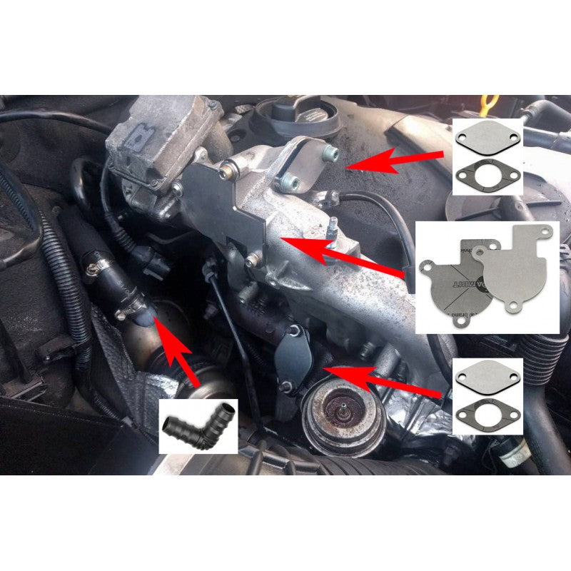 Kit di eliminazione della valvola EGR per motori VW 1.9, 2.0 TDI
