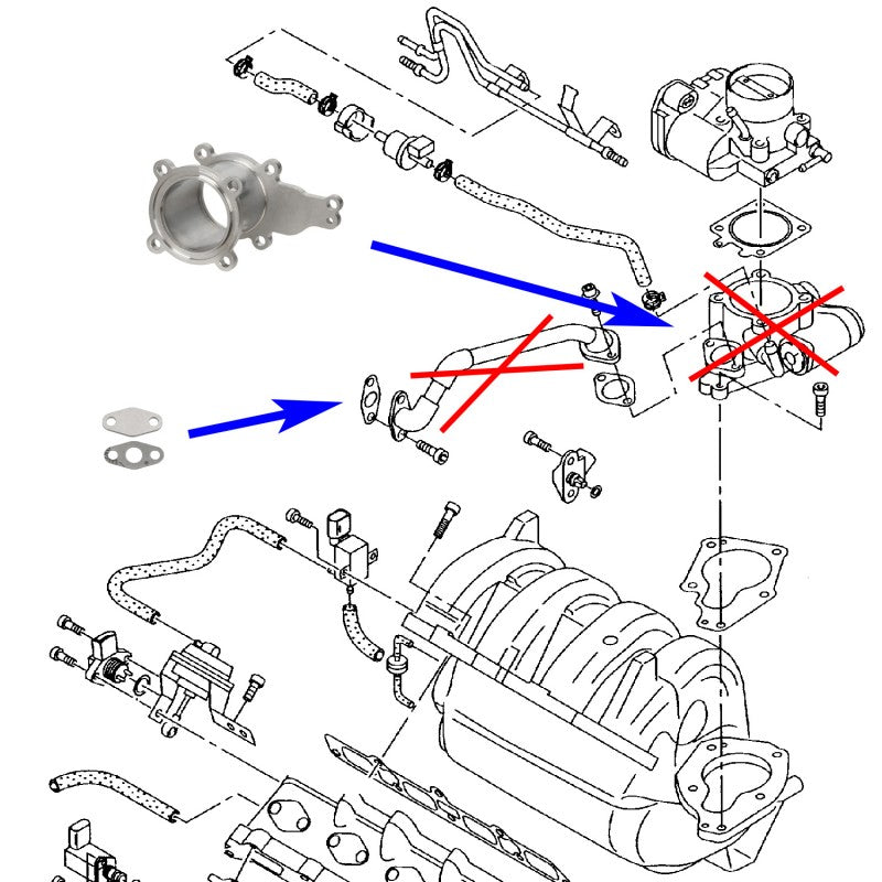 Kit di eliminazione della valvola EGR per VW Golf IV Bora I con motori 1.6 FSI BAD