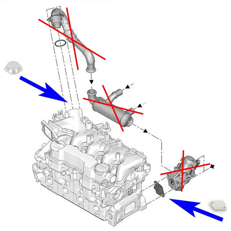 Kit Di Rimozione Valvola EGR Per Motori 1 6 HDi TDCi E Diesel Citro kit-di-rimozione-valvola-egr-per-motori-1-6-hdi-tdci-e-diesel-citro